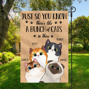 A Bunch Of Cats In There - Funny Personalized Cat Garden Flag.