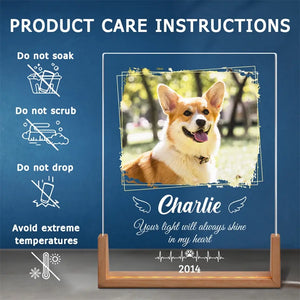 Custom Photo A Dog’s Love Is Forever - Memorial Personalized Custom Shaped 3D LED Walnut Night Light - Sympathy Gift For Pet Owners, Pet Lovers