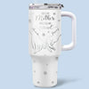First My Daughter Forever My Friend - Family Personalized Custom 40 Oz Stainless Steel Tumbler With Handle - Mother's Day, Gift For Mom, Grandma