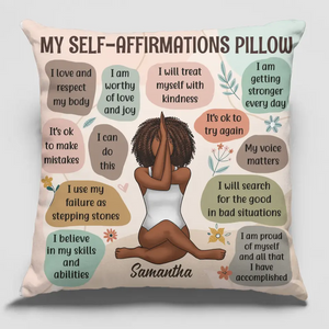 My Daily Self-Affirmations - Yoga Personalized Custom Pillow - Gift For Yoga Lovers