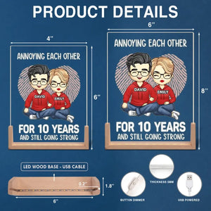 May We Annoying Each Other For Many Years - Couple Personalized Custom Shaped 3D LED Walnut Night Light - Gift For Husband Wife, Anniversary