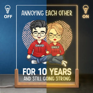 May We Annoying Each Other For Many Years - Couple Personalized Custom Shaped 3D LED Walnut Night Light - Gift For Husband Wife, Anniversary