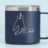 Dad Taught Me Everything I Know - Family Personalized Custom 14oz Stainless Steel Tumbler With Handle - Father's Day, Gift For Dad, Grandpa