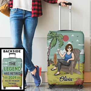 Not My Problem Anymore - Personalized Custom Luggage Cover - Appreciation, Retirement Gift For Coworkers, Work Friends, Colleagues, Travel Lovers