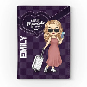 Followed My Heart, Ended Up In The Airplane - Travel Personalized Custom Passport Cover, Passport Holder - Holiday Vacation Gift, Gift For Adventure Travel Lovers