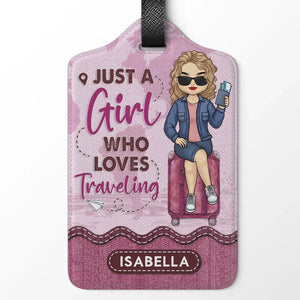 A Girl Who Loves Traveling And Adventures - Travel Personalized Custom Luggage Tag - Holiday Vacation Gift, Gift For Adventure Travel Lovers
