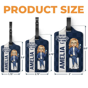 Go With Me, Collect Moments, Not Things - Travel Personalized Custom Luggage Tag - Holiday Vacation Gift, Gift For Adventure Travel Lovers