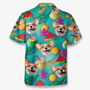 Custom Photo Forget The City And Run To The Sun - Dog & Cat Personalized Custom Unisex Tropical Hawaiian Aloha Shirt - Summer Vacation Gift, Gift For Pet Owners, Pet Lovers