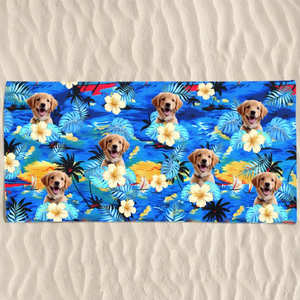 Custom Photo Furry Friends And Sunny Days - Dog
& Cat Personalized Custom Beach Towel - Summer Vacation Gift, Birthday Pool Party Gift For Pet Owners, Pet Lovers