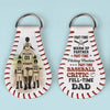 Part-Time Pitching Machine Full-Time Dad - Family Personalized Custom Leather Keychain - Gift For Family Members