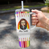 Teaching Is A Work Of Heart - Teacher Personalized Custom 40 Oz Stainless Steel Tumbler With Handle - Gift For Teacher