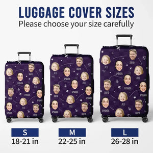 Housse de bagage personnalisée avec photo « Le ciel nous appelle et nous devons y aller » - Cadeau de vacances d'été pour les membres de la famille