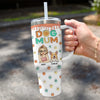 My Happiness Has Four Paws - Dog & Cat Personalized Custom 3D Inflated Effect Printed 40 Oz Stainless Steel Tumbler With Handle - Gift For Pet Owners, Pet Lovers