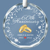 Happy Anniversary To The Love Of My Life - Couple Personalized Custom Circle Glass Ornament - Gift For Husband Wife, Anniversary