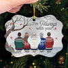 We're Always With You - Memorial Personalized Custom Ornament - Metal Benelux Shaped - Sympathy Gift, Christmas Gift For Family Members