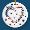 Grandma’s Love For Her Grandkids Knows No Bounds - Family Personalized Custom 3D Inflated Effect Printed Ornament - Ceramic Round Shaped - Christmas Gift For Mom, Grandma