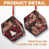 Custom Photo Under The Mistletoe - Couple Personalized Custom Wooden Cube Ornament - Christmas Gift For Husband Wife, Anniversary