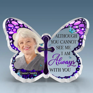 Memorial Personalized Custom Butterfly Shaped Acrylic Plaque - New Arrival, Upload Image, Sympathy Gift, Gift For Family Members AMZ