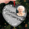 Custom Photo Forever In Our Hearts - Memorial Personalized Custom Mirrored Acrylic Ornament - Sympathy Gift, Christmas Gift For Family Members