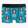 Custom Photo I Love My Wife - Couple Personalized Custom Boxer Briefs, Men's Boxers - Gift For Husband Wife, Anniversary