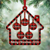 Family Love Grows Warmer At Christmas - Family Personalized Custom Wood & Acrylic Ornament - Christmas Gift For Family Members