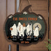 The Boo Crew - Family Personalized Shaped Wood Sign - Halloween Gift For Family Members