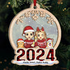 Together Is A Wonderful Place To Be During The Holidays - Dog & Cat Personalized Custom Wood & Acrylic Ornament - Christmas Gift For Husband Wife, Pet Owners, Pet Lovers