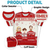 Family Love Grows Warmer At Christmas - Family Personalized Custom All Over Print Adult Short Sleeve Sweater - Christmas Gift For Family Members