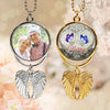 Custom Photo Always With You - Personalized Custom Memorial Charm Angel Wings - Sympathy Gift For Family Members