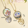 Custom Photo Always With You - Personalized Custom Memorial Charm Angel Wings - Sympathy Gift For Family Members