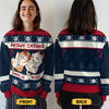 Holly Jolly Catmas - Cat Personalized Custom Ugly Sweatshirt - Unisex Wool Jumper - Christmas Gift For Pet Owners, Pet Lovers
