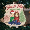 Santa Brought Me A Christmas Angel, And It Was You - Couple Personalized Custom Ornament - Wood Custom Shaped - Christmas Gift For Husband Wife, Anniversary