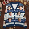 Custom Photo The Family Is The Link That Binds Us Together - Family Personalized Custom Ugly Christmas Cardigan - Christmas Gift For Family Members