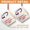 First Christmas Dreams Come Alive With Family By Your Side - Family Personalized Custom Wooden Cube Ornament - Christmas Gift For Baby Kids, Newborn Baby, First Christmas
