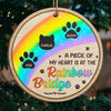 A Piece Of My Heart Is At The Rainbow Bridge - Memorial Personalized Custom Ornament - Wood Custom Shaped - Sympathy Gift, Christmas Gift For Pet Owners, Pet Lovers