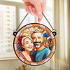 Custom Photo I Fall For You More Every Day - Couple Personalized Window Hanging Suncatcher Ornament - Gift For Husband Wife, Anniversary