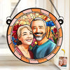 Custom Photo I Fall For You More Every Day - Couple Personalized Window Hanging Suncatcher Ornament - Gift For Husband Wife, Anniversary