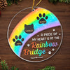 I Dream Of The Day We Can Meet At The Rainbow Bridge - Memorial Personalized Custom Ornament - Acrylic Custom Shaped - Sympathy Gift, Christmas Gift For Pet Owners, Pet Lovers