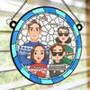 Together, We Celebrate The Magic Of The Season - Family Personalized Window Hanging Suncatcher Ornament - Christmas Gift For Family Members