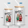 Homies For The Holidays - Bestie Personalized Custom Glass Cup, Iced Coffee Cup - Christmas Gift For Best Friends, BFF, Sisters