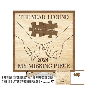 Your Hand Is My Favorite Place To Be - Couple Personalized Custom 2-Layered Wooden Plaque With Stand - Gift For Husband Wife, Anniversary