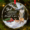 This Ornament Celebrates The Love That Binds Us - Couple Personalized Custom Circle Glass Ornament - Christmas Gift For Husband Wife, Anniversary