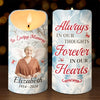 Custom Photo The Memory Of A Life Filled With Love Continues To Shine - Memorial Personalized Custom LED Candle - Sympathy Gift, Christmas Gift For Family Members