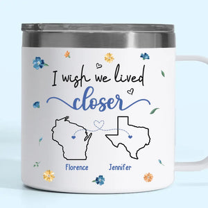 Our Friendship Is A Beautiful Journey - Bestie Personalized Custom 14oz Stainless Steel Tumbler With Handle - Gift For Best Friends, BFF, Sisters