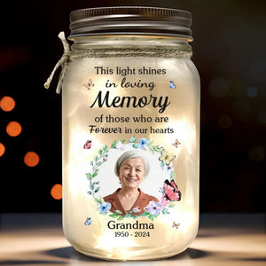 Custom Photo Your Love Continues To Brighten My Days - Memorial Personalized Custom Mason Jar Light - Sympathy Gift, Christmas Gift For Family Members