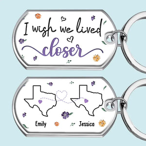 Even Though We're Far Apart, You're Always Right Here In My Heart - Bestie Personalized Custom Keychain - Gift For Best Friends, BFF, Sisters