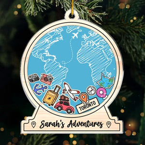 The Journey Itself Is My Home - Travel Personalized Custom Ornament - Acrylic Custom Shaped - Christmas Gift For Family Members, Gift For Adventure Travel Lovers