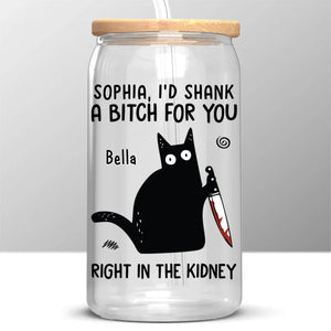 Sip Coffee, Share Laughs, Support Each Other - Friend Personalized Custom Glass Cup, Iced Coffee Cup - Christmas Gift For Best Friends, Sisters, Family Members, Coworkers