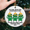 Putting Out Work Fires Together - Coworker Personalized Custom Ornament - Ceramic Round Shaped - Christmas Gift, Gift For Coworkers, Work Friends, Colleagues