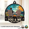 True Love Is Timeless - Couple Personalized Window Hanging Suncatcher - Gift For Husband Wife, Anniversary